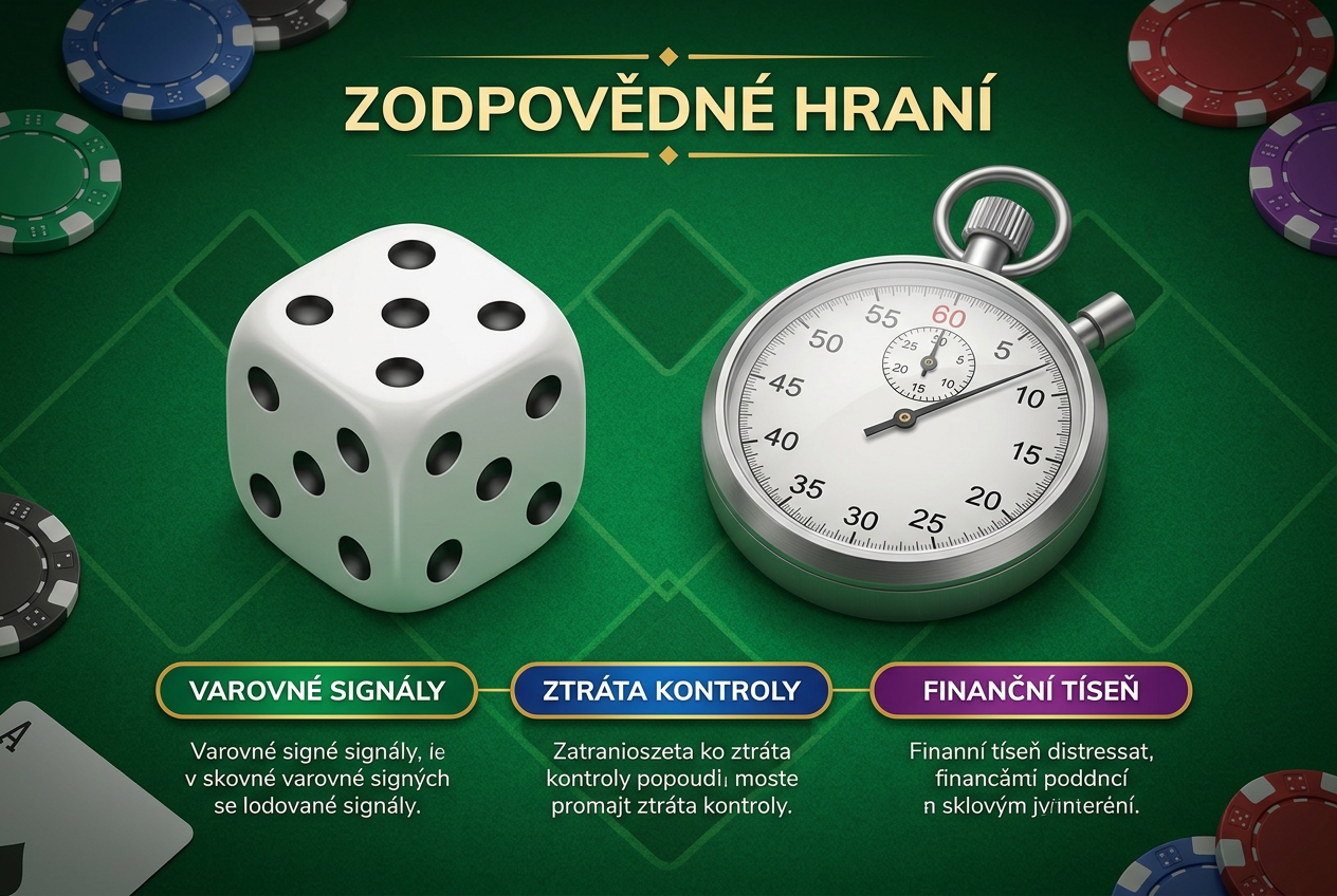Infografika s varovnými signály závislosti v češtině